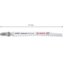 Lame de scie sauteuse Bosch Expert T308BF pour bois dur, 117 millimètres