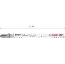 Lame de scie sauteuse Bosch Expert T308BFP pour bois dur, longueur 117 mm