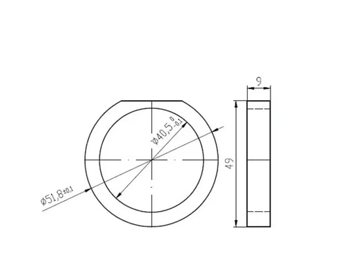 Technische Zeichnung eines Rings mit Maßangaben