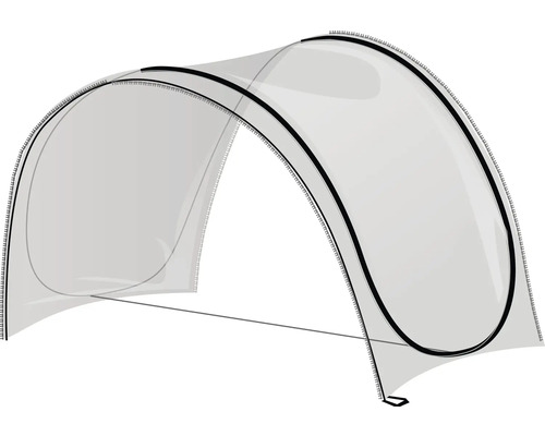 Serre transparente de forme incurvée