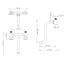 Dessin technique d''un robinet avec dimensions