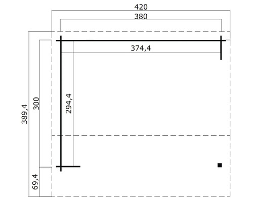 Dessin technique d''un plan de construction avec des cotes en millimètres