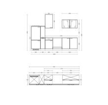 Plan de cuisine avec dimensions pour la conception de cuisine