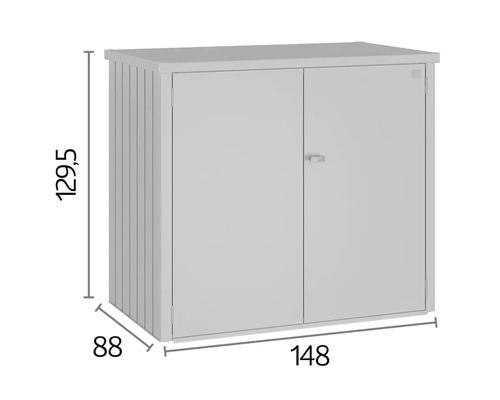 Metall Geräteschrank mit Maßangaben