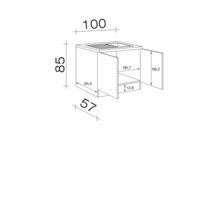Dessin technique d''un meuble bas de cuisine avec cotes