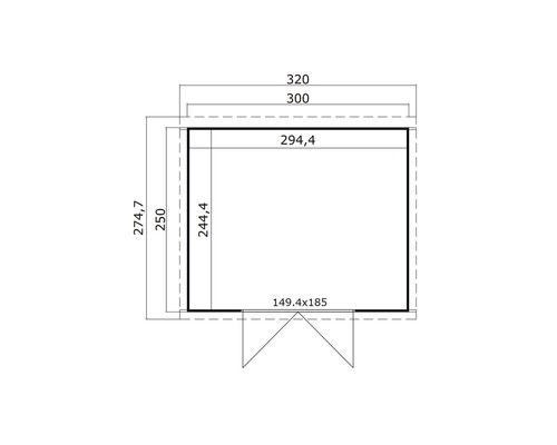 Plan d''un abri de jardin avec des dimensions