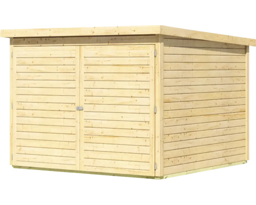 Abri de jardin en bois avec double porte pour l''extérieur