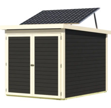 Abri de jardin avec panneau solaire sur le toit