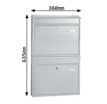 Boîte aux lettres double avec des dimensions de 635 x 360 millimètres.