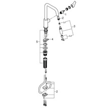 Explosionszeichnung einer Armatur mit Einzelteilen und Montageanleitung