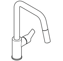 Dessin d''un robinet de cuisine avec bec pivotant