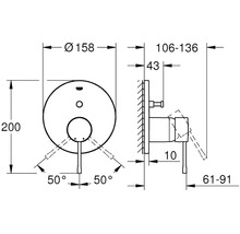 Dessin technique d''un robinet avec dimensions