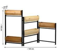 Pflanzentreppe mit vier Pflanzkästen aus Holz und Metall, circa 165 cm breit