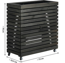 Holzpflanzkasten mit Rollen, circa 78 x 72 x 32,5 Zentimeter