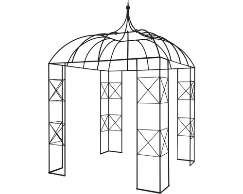 Pavillon de jardin métallique avec structure de toit et design ouvert