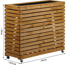 Holzpflanzkasten mit Rollen, 78 x 92 x 32,5 cm