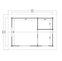 Abri de jardin Caroline Set Silver avec plancher, mezzanine, 675 x 489,9 cm gris clair