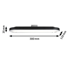 Dimensions du plafonnier LED : 35 mm de hauteur, 110 mm de largeur et 380 mm de longueur.