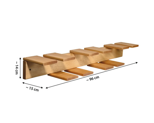 Holz Weinregal mit Maßen 96 cm Länge, 14 cm Höhe und 15 cm Tiefe