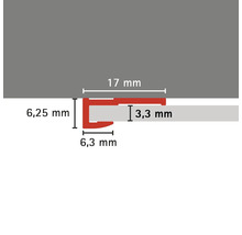 Profilleiste mit den Massen 17 mm, 6,25 mm, 6,3 mm und 3,3 mm.