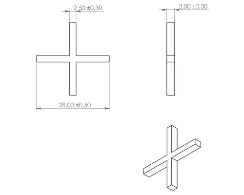 Dessin technique d''une entretoise de joint avec dimensions