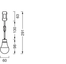 Dessin technique d''une lampe avec dimensions