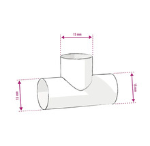Raccord de tuyau en té d''une dimension de 15 mm