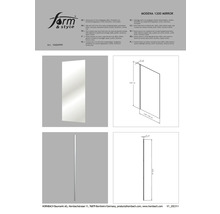 Modena 1200 Spiegelseitenwand mit Spiegelglas und Aluminiumprofil