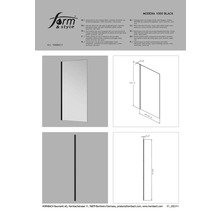Modena 1000 Black Seitenwand mit Klarglas und Aluminiumprofil