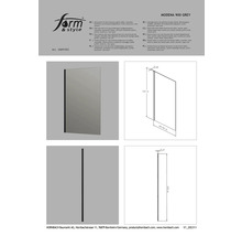 Modena 900 Grey Seitenwand mit 6 mm grau getöntem Glas, reversibel, mit Aluminiumprofil, matt schwarz