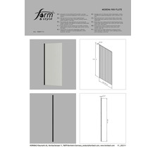 Seitenwand mit 6 mm Wellenschliffglas, reversibel, Aluminiumprofil, matte Oberfläche