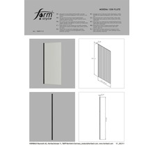 Seitenwand mit 6 mm Wellenschliff-Glas, reversibel, Perleffekt und Schnellmontagesystem, Profil: Aluminium