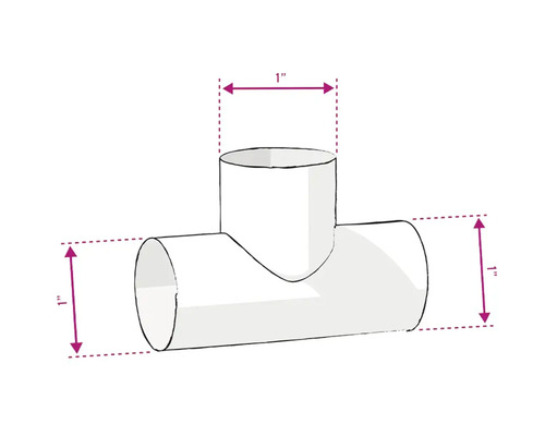 Image d''un té en plastique mesurant 2,54 cm