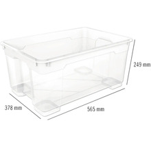 Boîte de rangement en plastique, dimensions 565 mm x 378 mm x 249 mm