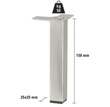 Möbelfuß aus Metall, 150 mm hoch, belastbar bis 50 kg