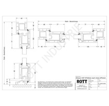 Technische Zeichnung eines Fensterprofils mit Maßangaben