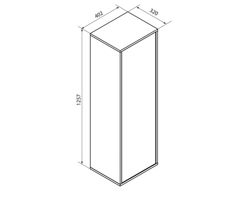 Schrank mit den Massen 402 x 320 x 1257 mm