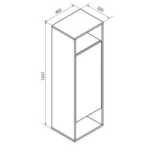 Schrank mit den Maßen 1257 x 402 x 320 mm