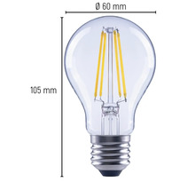 Ampoule avec des dimensions de 60 mm de diamètre et 105 mm de longueur