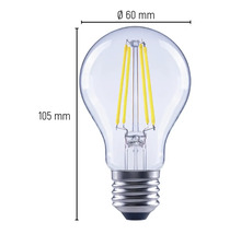 Ampoule LED avec des dimensions de 60 mm de diamètre et 105 mm de hauteur