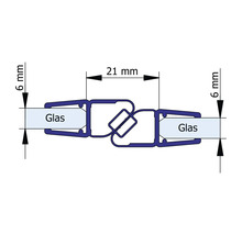 Schéma technique d''un profilé de verre avec dimensions