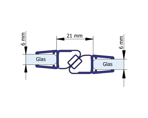 Schéma technique d''un profilé de verre avec dimensions