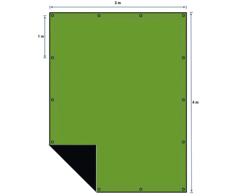 Plane mit Ösen, 3 Meter mal 4 Meter