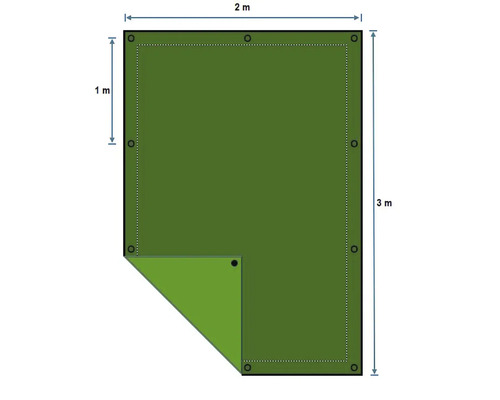 Bâche de protection avec œillets, 2 x 3 mètres