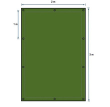 Bâche avec œillets et dimensions 2 mètres sur 3 mètres