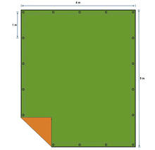 Bâche avec œillets, dimensions 4 mètres sur 5 mètres