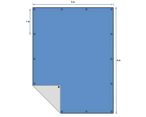 Plane mit Ösen, Größe 3 mal 4 Meter