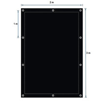 Plane mit Ösen, Abmessungen zwei mal drei Meter