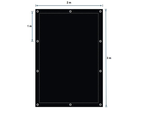 Plane mit Ösen, Abmessungen zwei mal drei Meter
