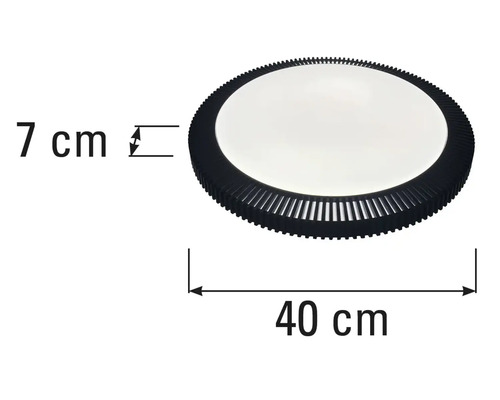 Runde Deckenleuchte mit den Maßen 40 mal 7 Zentimeter